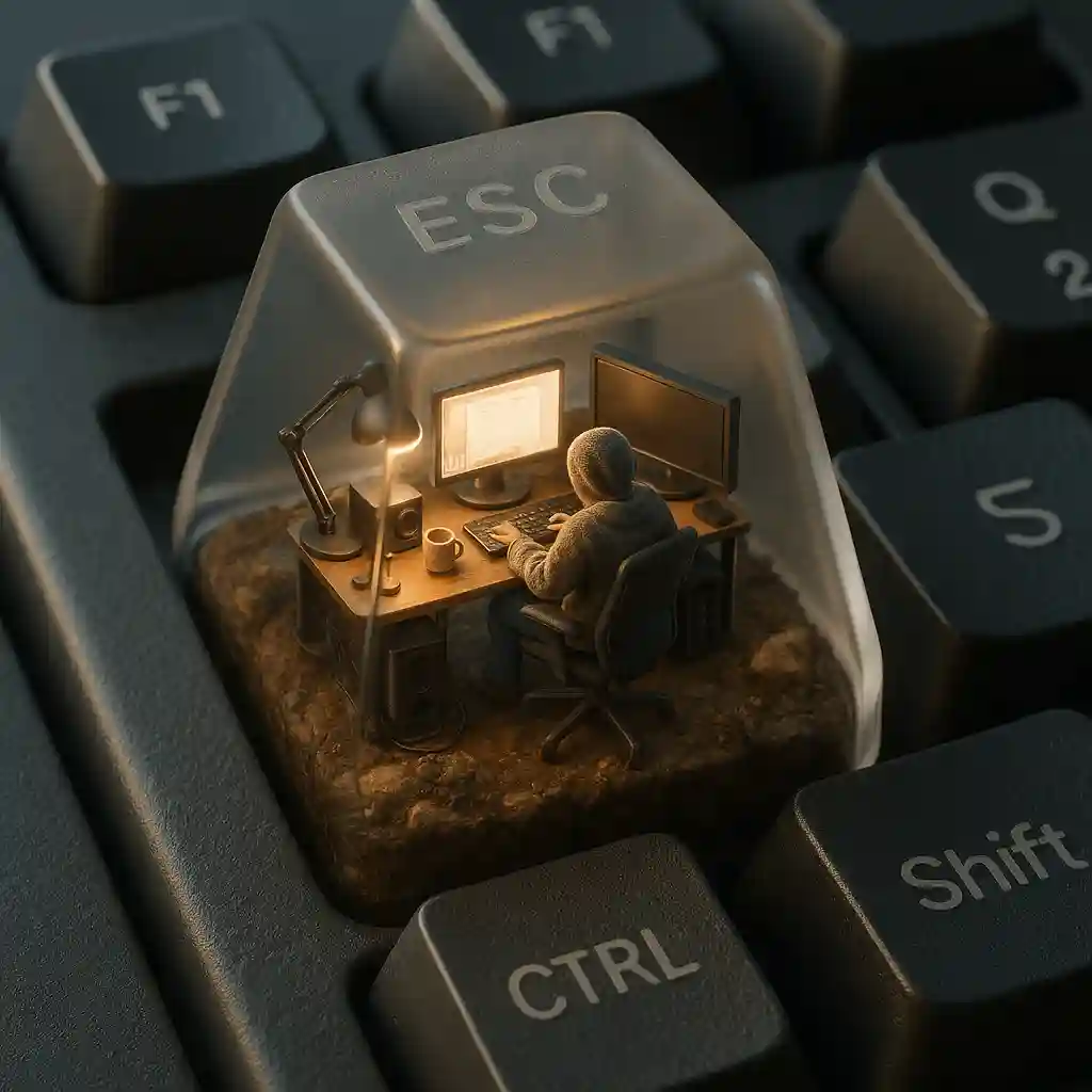 miniature_esc_keycap_diorama - 3d chibi template